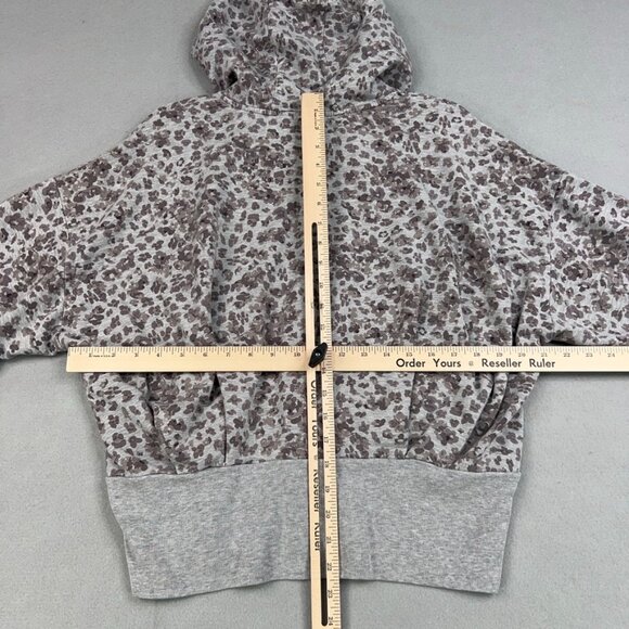 Athleta Track Suit Set Womens Large Gray Leopard Balance Hoodie Jacket Jogger - Picture 5 of 16